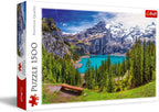 Lake Oeschinen, Switzerland – 1500 Piece Jigsaw Puzzle (Trefl) - Completed Puzzle