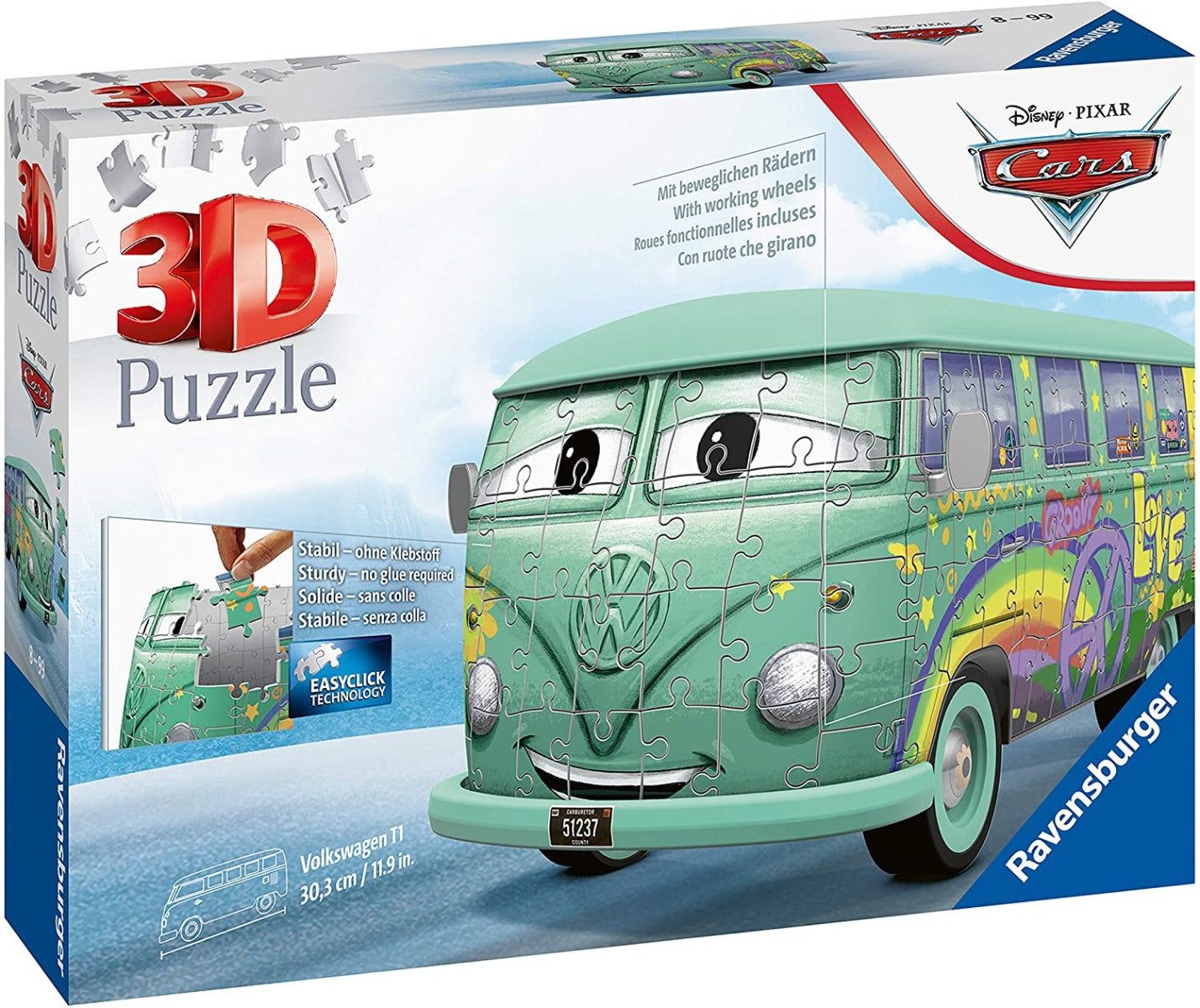 Disney Pixar Cars Filmore – VW T1 Camper Van – 162 Piece Jigsaw Puzzle (Ravensburger)