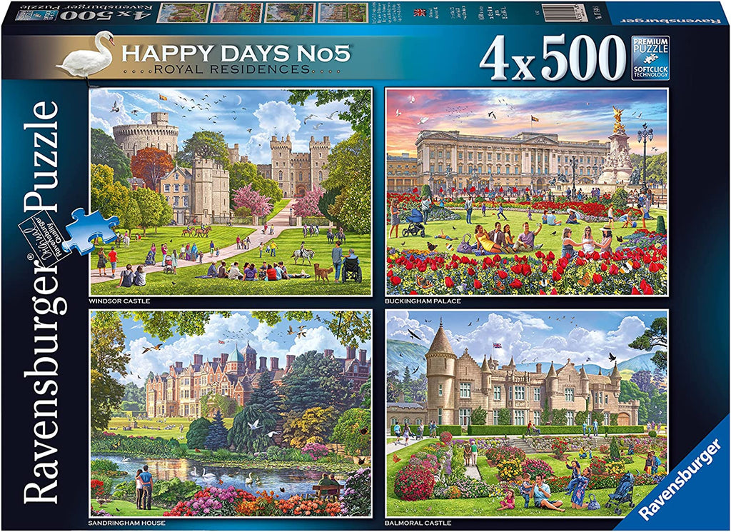 Happy Days No 4, Royal Residences – 4 x 500 Piece Jigsaw Puzzles (Ravensburger)