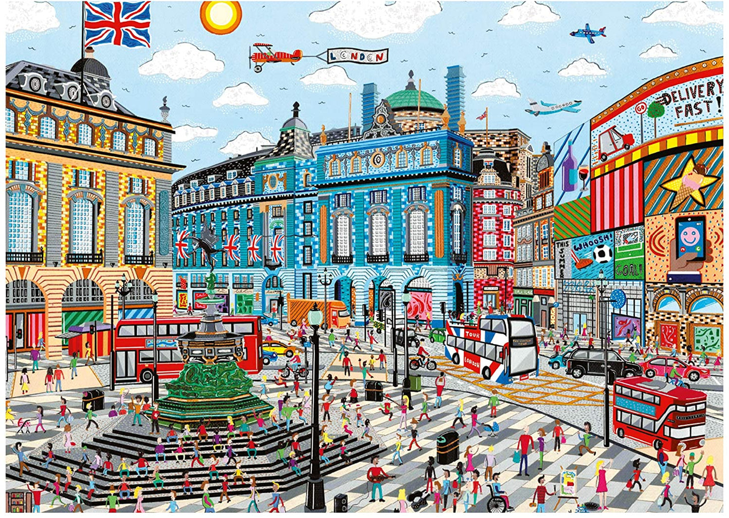 Falcon De Luxe Contemporary - Piccadilly Circus - 1000 Piece Jigsaw Puzzle