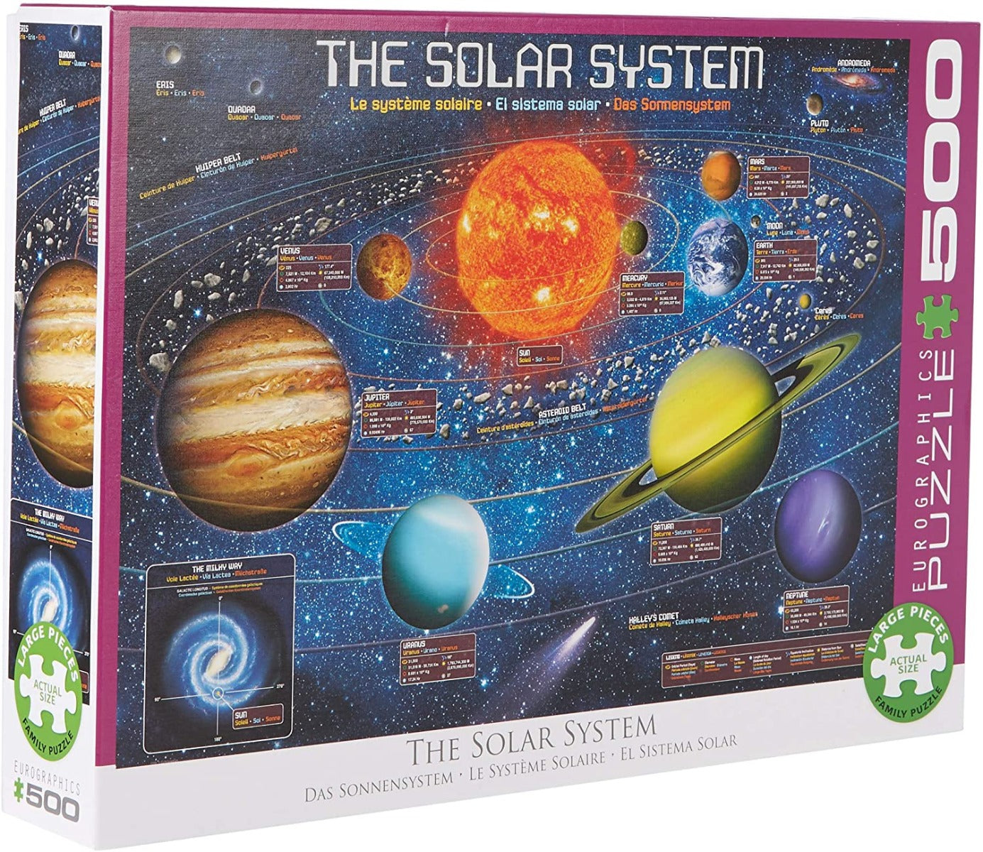 The Solar System Illustrated – 500 XXL Piece Jigsaw Puzzle (Eurographics)