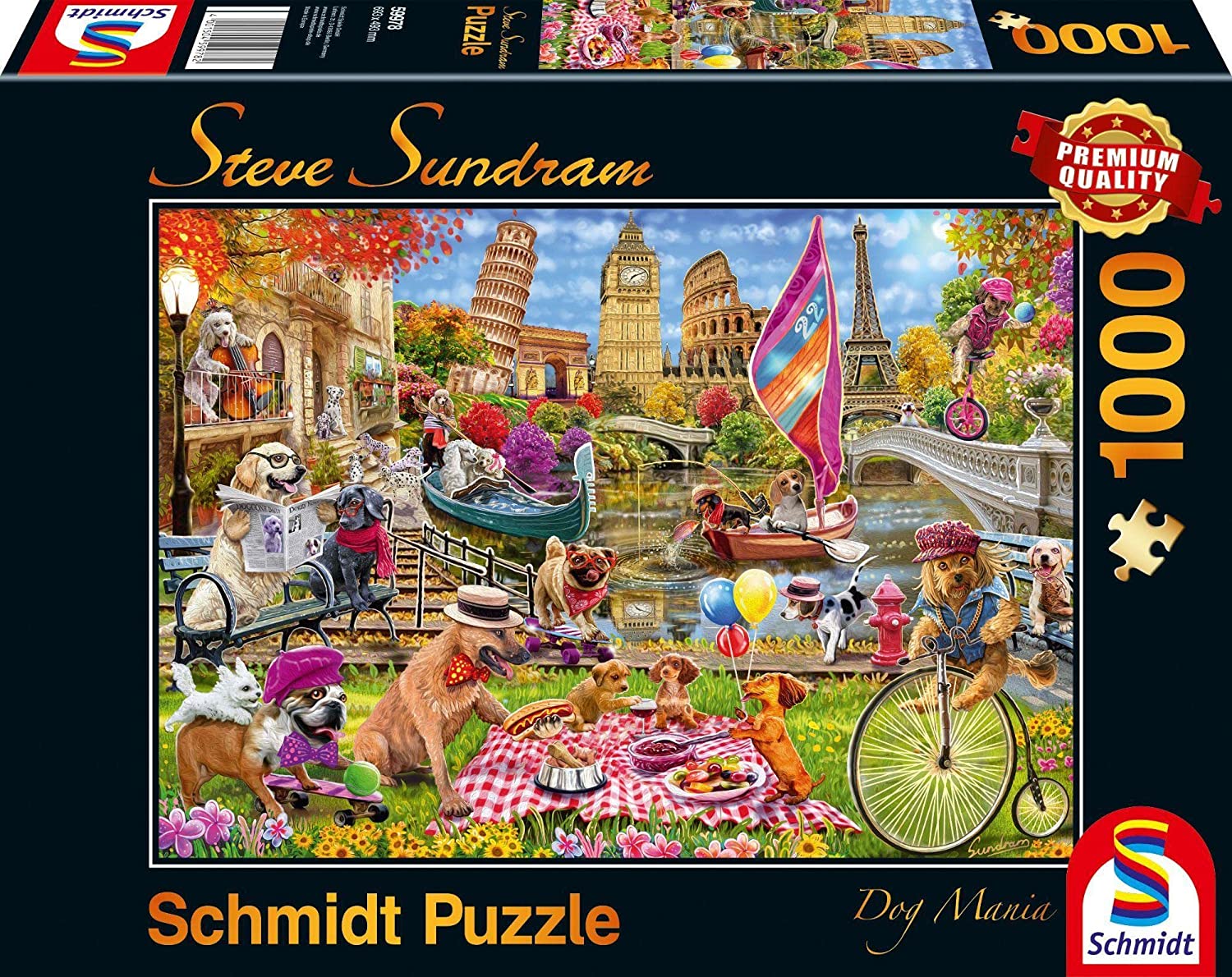 Dog Mania by Steve Sundram – 1000 Piece Jigsaw Puzzle (Schmidt)