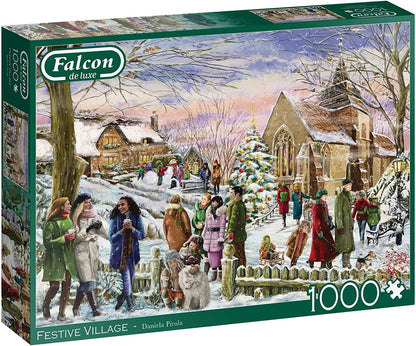 Falcon De Luxe - Festive Village - 1000 Piece Jigsaw Puzzle