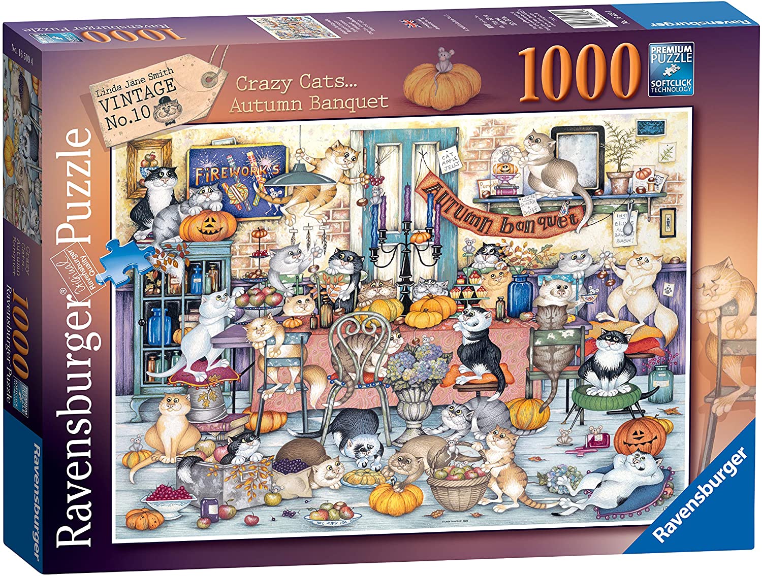 Crazy Cats Autumn Banquet – 1000 Piece Jigsaw Puzzle (Ravensburger)
