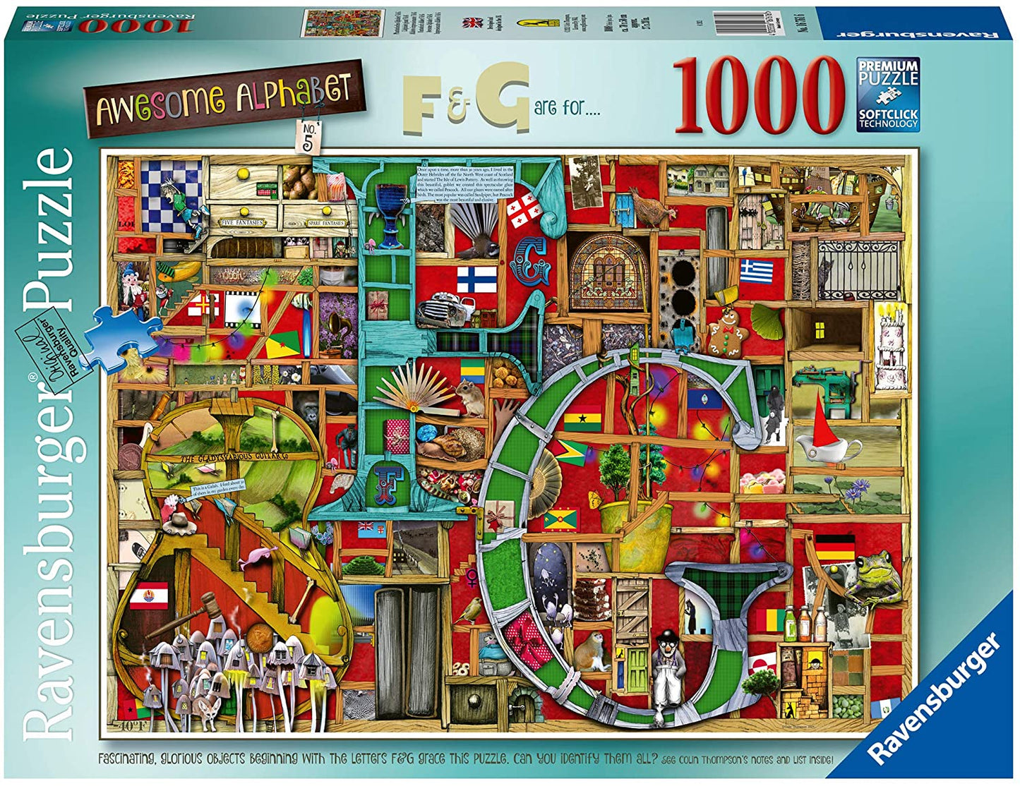 Ravensburger - Colin Thompson - Awesome Alphabet F & G - 1000 Piece Jigsaw Puzzle