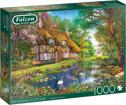 Falcon De Luxe - Waterside Cottage - 1000 Piece Jigsaw Puzzle