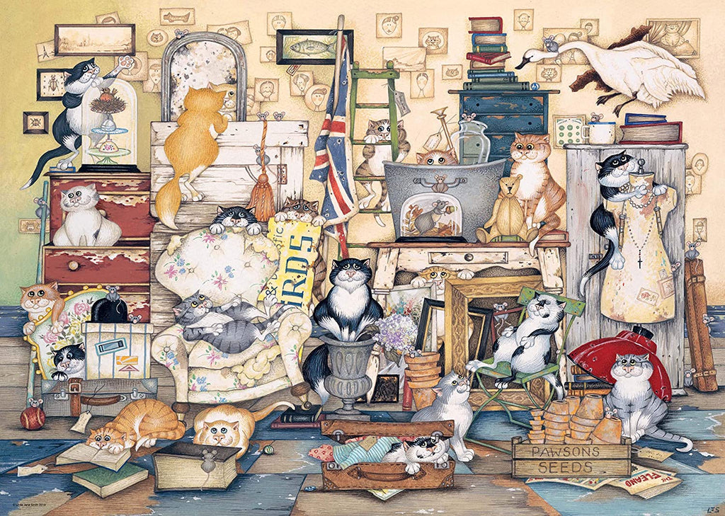 Crazy Cats Vintage No.8 Go Salvage Hunting – 1000 Piece Jigsaw Puzzle (Ravensburger)