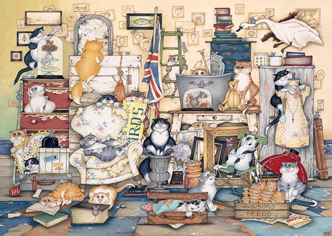 Artwork: Crazy Cats Vintage No.8 Go Salvage Hunting – 1000 Piece Jigsaw Puzzle (Ravensburger)