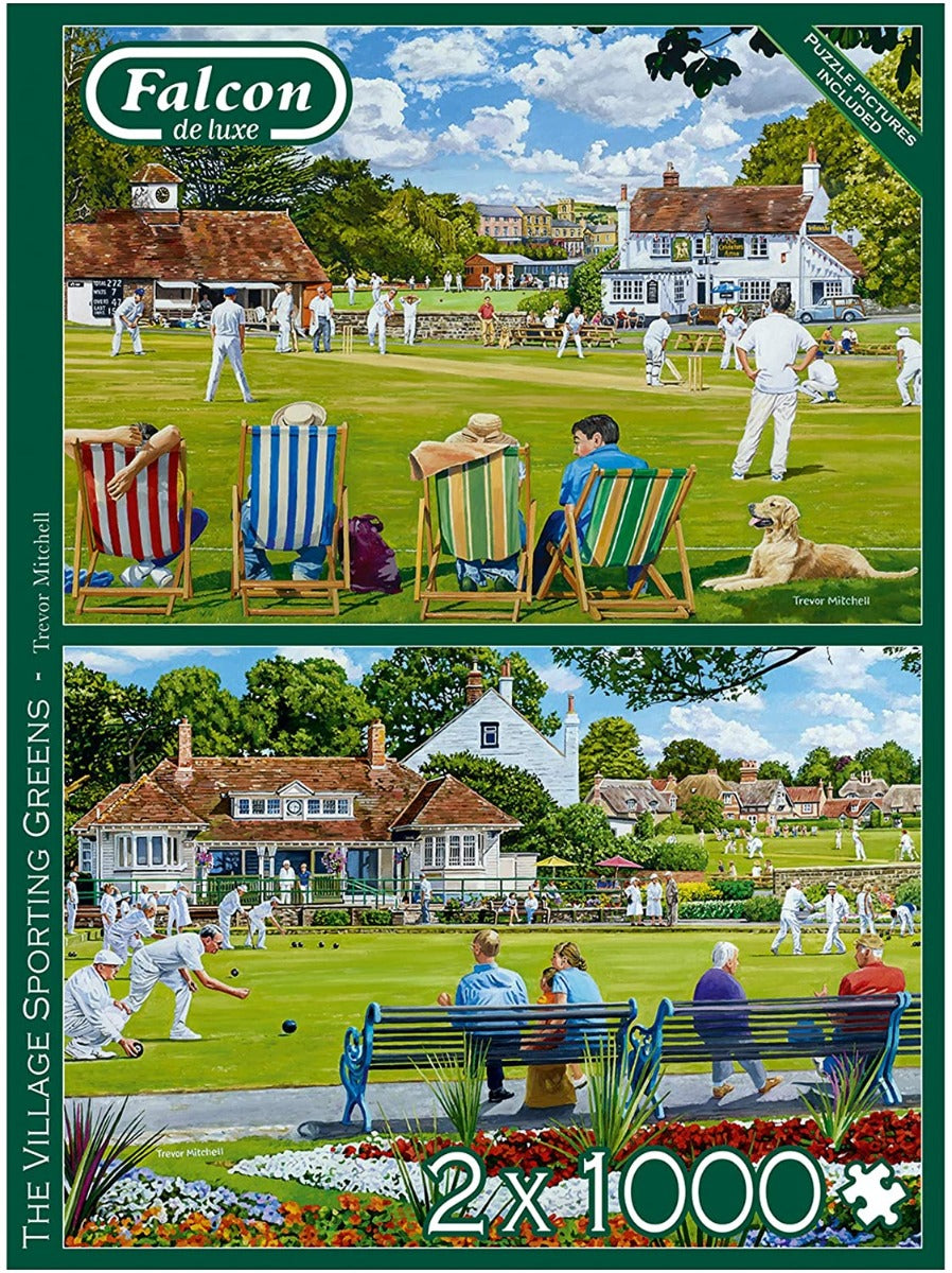 The Village Sporting Greens – 2 x 1000 Piece Jigsaw Puzzles (Falcon De Luxe)