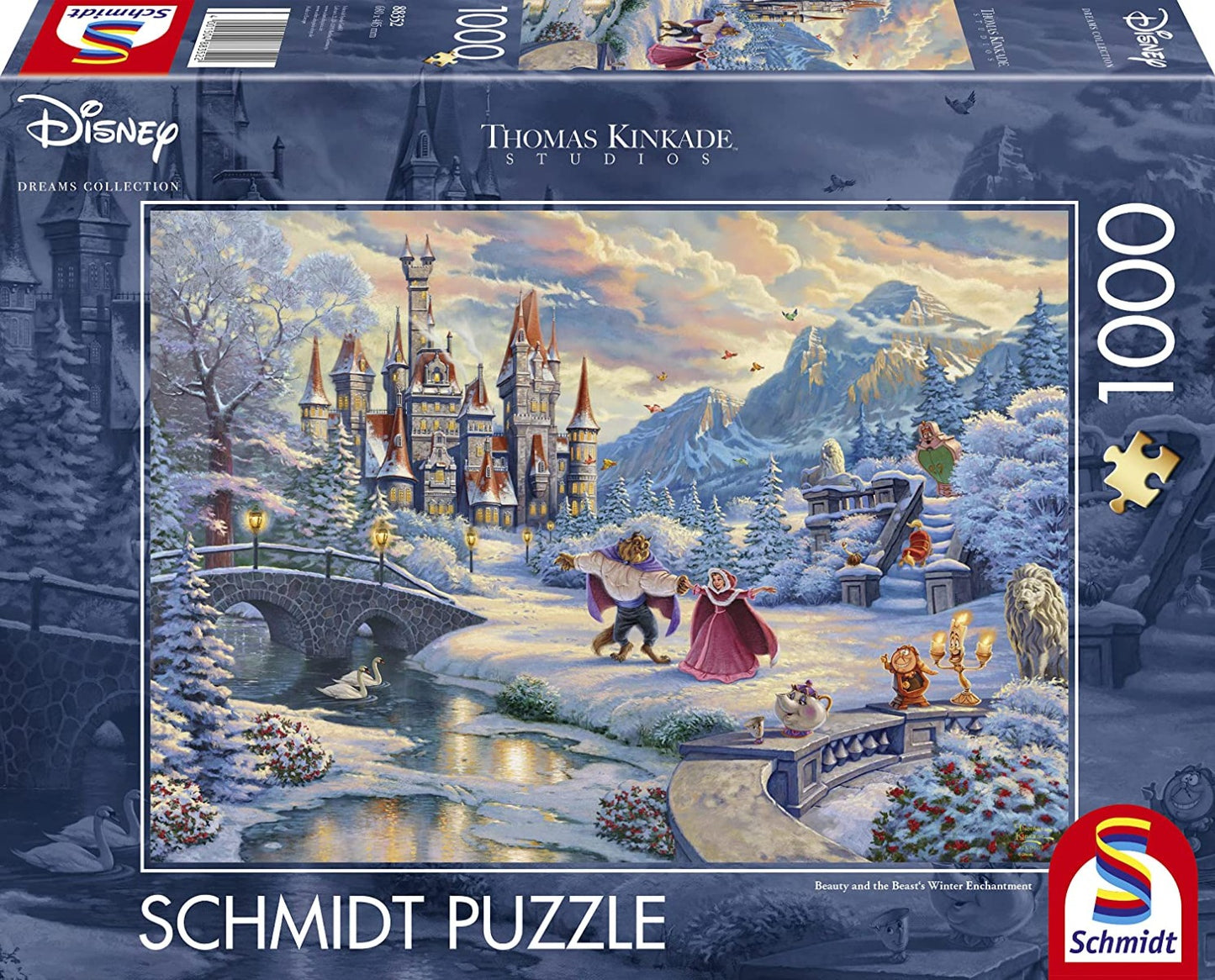 Schmidt - Thomas Kinkade: Disney Beauty & the Beast Winter Enchantment - 1000 Piece Jigsaw Puzzle