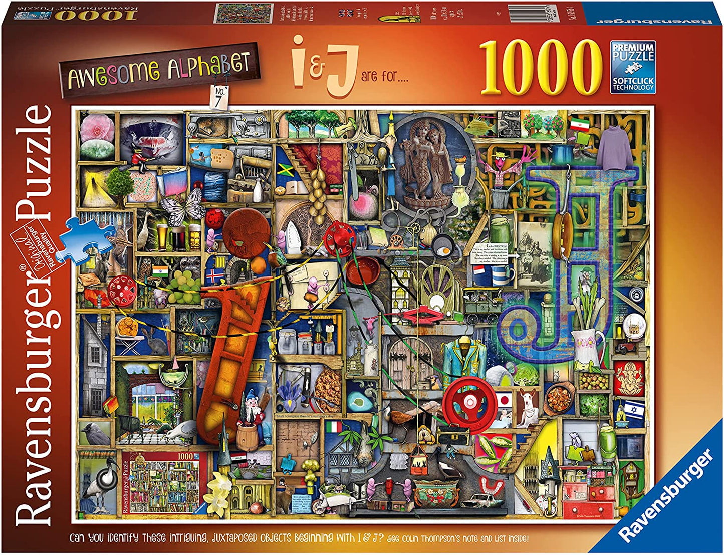 Ravensburger - Colin Thompson: Awesome Alphabet "I & J" - 1000 Piece Jigsaw Puzzle