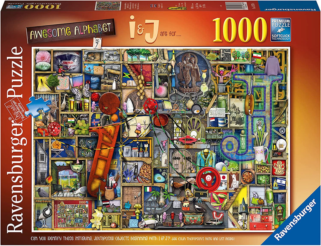 Awesome Alphabet "I & J" by Colin Thompson – 1000 Piece Jigsaw Puzzle (Ravensburger)