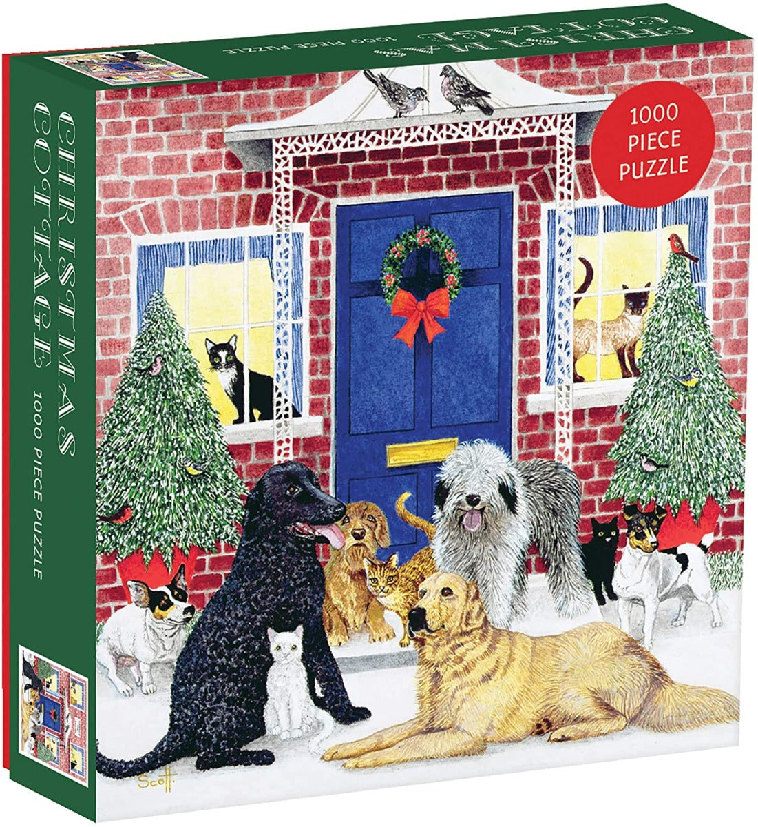 Christmas Cottage Square Boxed – 1000 Piece Jigsaw Puzzle (Galison)