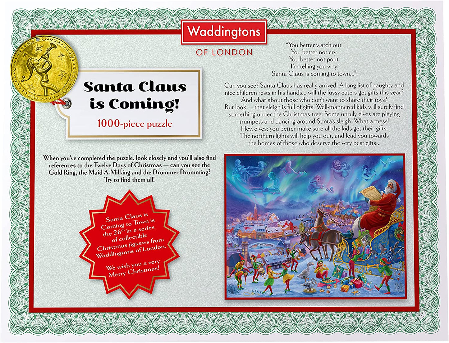 Waddingtons - Santa Clause is Coming? 2021 - 1000 Piece Jigsaw Puzzle