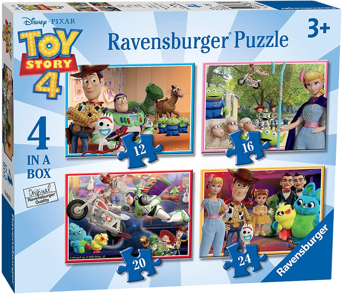 Ravensburger - Toy Story 4, 4 in a Box -  12, 116, 20, 24 Piece Jigsaw Puzzles