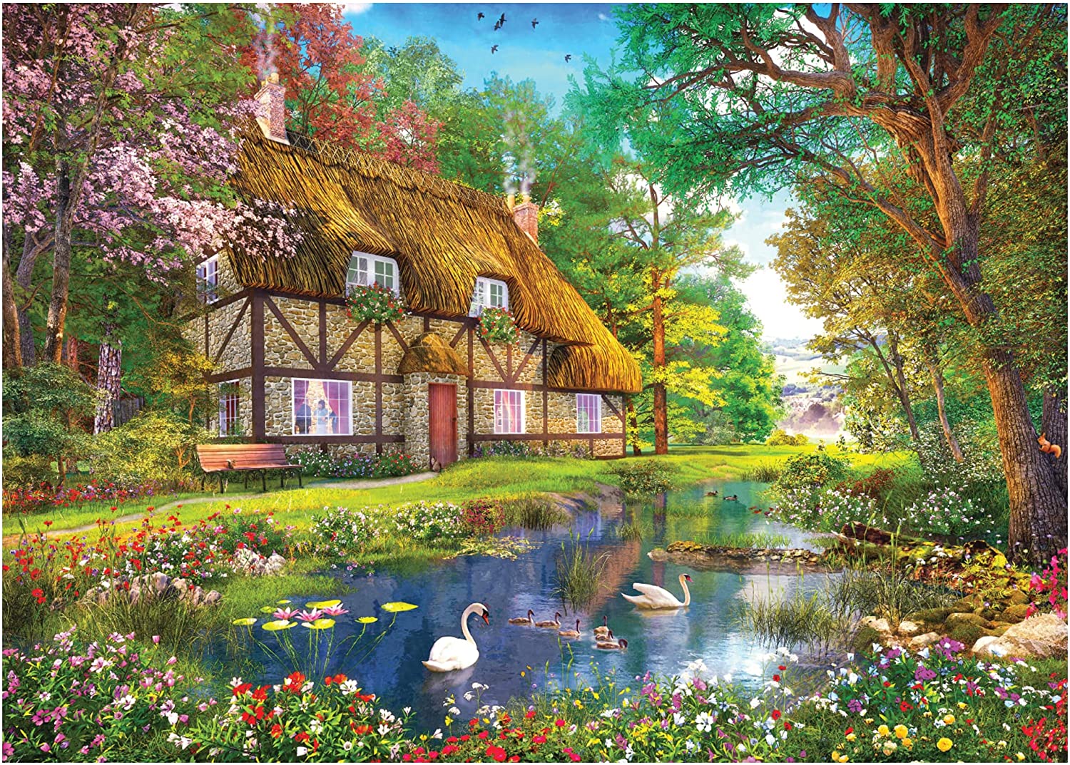 Waterside Cottage – 1000 Piece Jigsaw Puzzle (Falcon De Luxe)