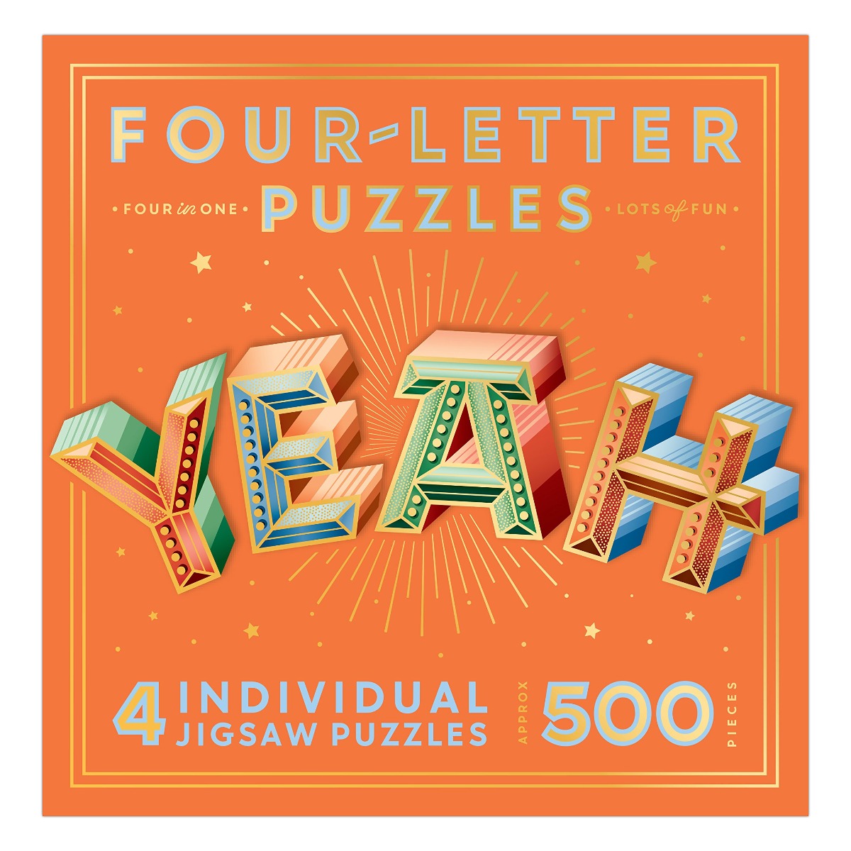 Galison - Knock Knock "Yeah" Four Letter Puzzle - 500 Piece Jigsaw Puzzle
