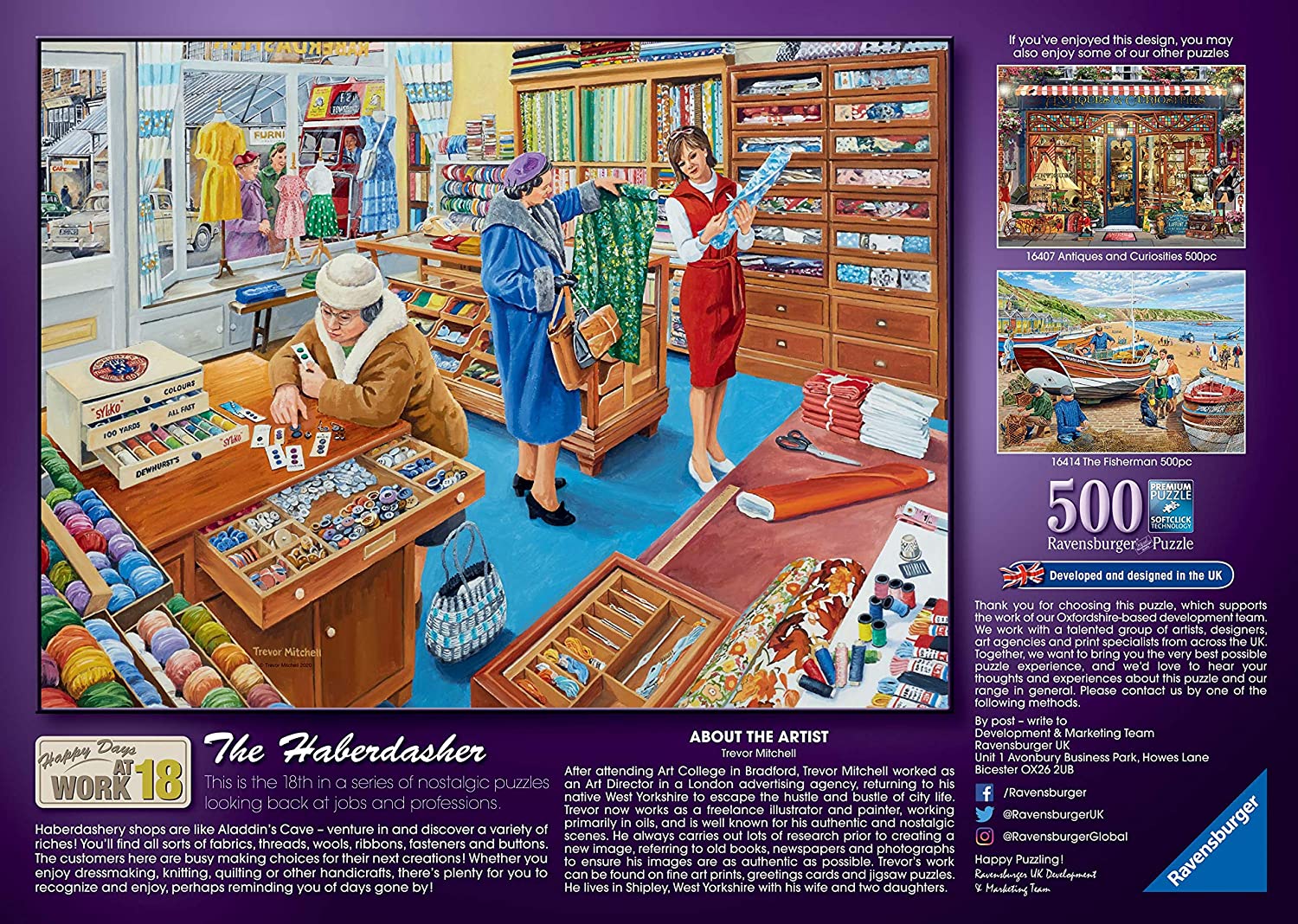 Happy Days at Work The Haberdasher – 500 Piece Jigsaw Puzzle (Ravensburger)
