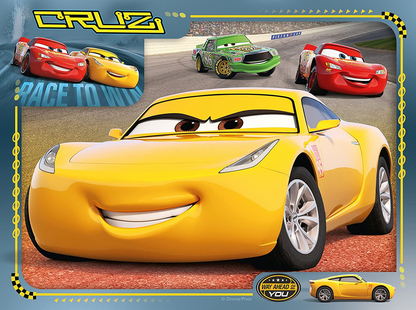 Ravensburger - Disney Pixar Cars 3, 4 in a Box  -  12, 16, 20, 24 Piece Jigsaw Puzzles