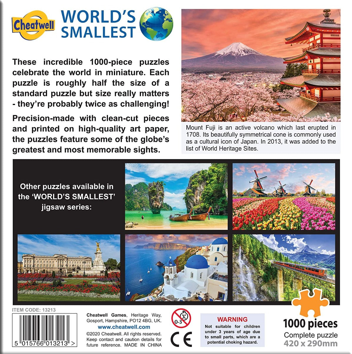 Cheatwell Games - Mount Fuji - World's Smallest 1000 Piece Jigsaw Puzzle