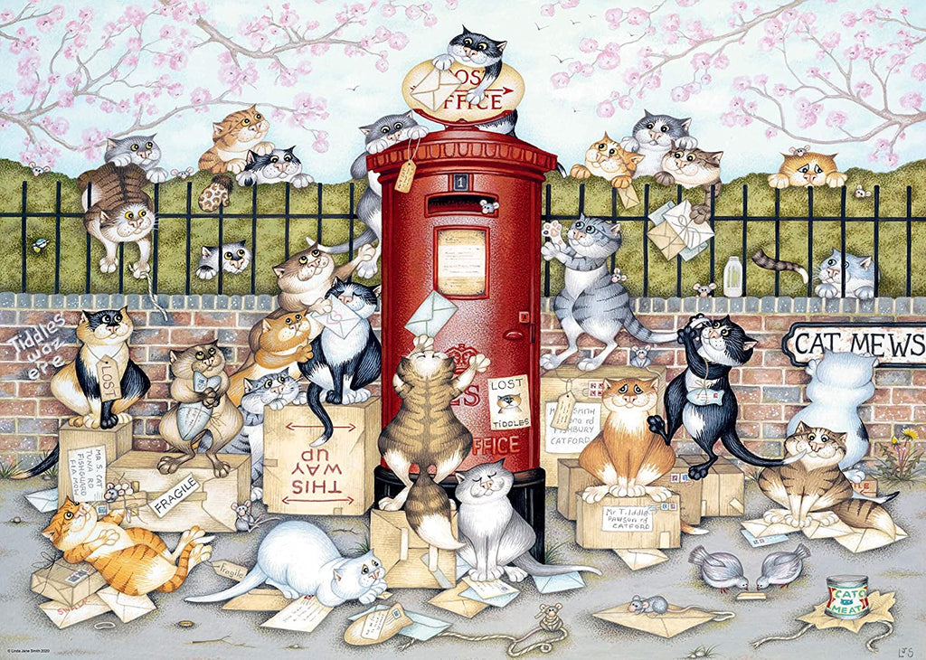 Crazy Cats: Lost in the Post – 1000 Piece Jigsaw Puzzle (Ravensburger)