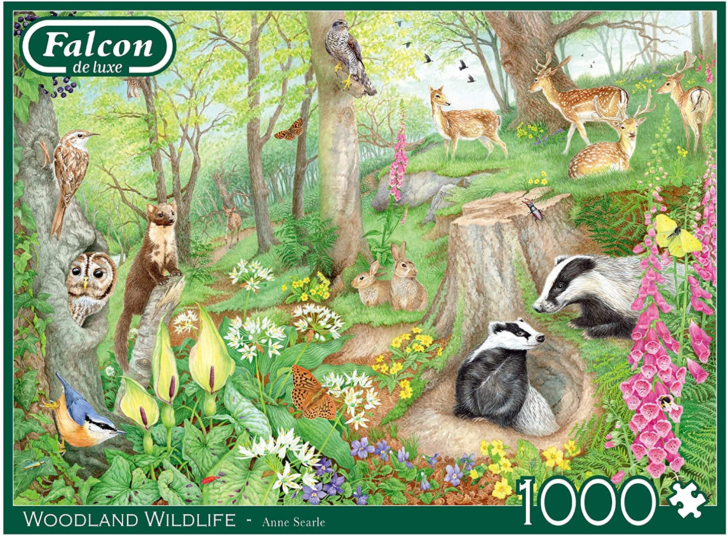 Falcon De Luxe - Woodland Wildlife - 1000 Piece Jigsaw Puzzle