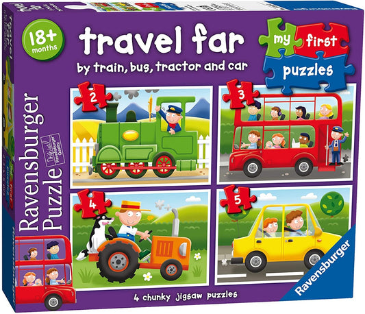 Ravensburger - Travel Far My First Puzzles -  2, 3, 4 and 5 Piece Jigsaw Puzzles