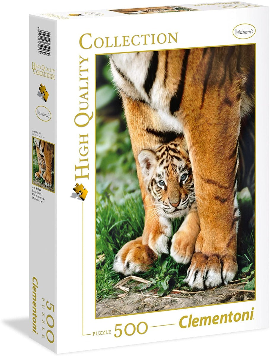 Clementoni - Bengal Tiger Cub between Its mother's legs - 500 Piece Jigsaw Puzzle