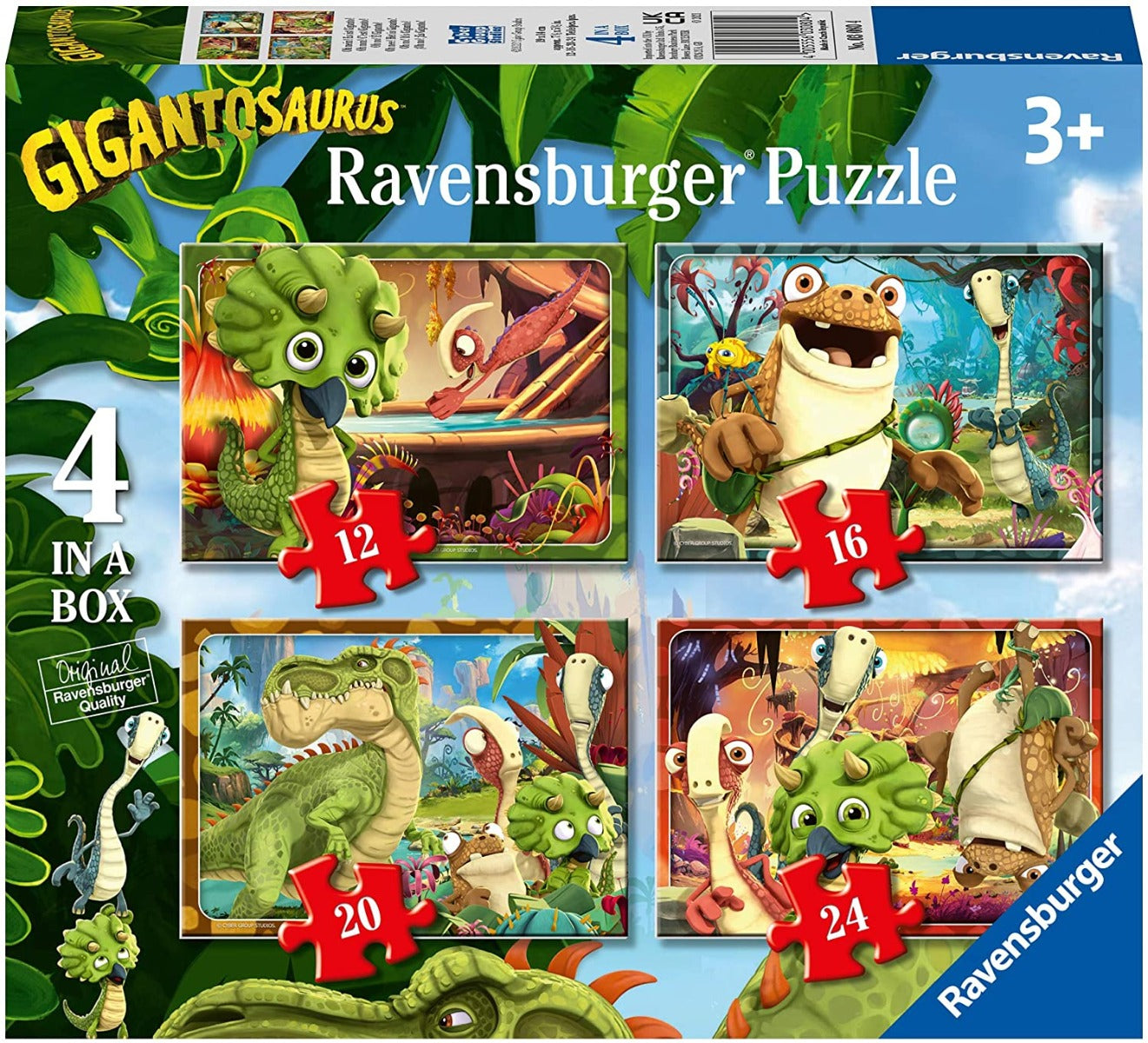Ravensburger - Gigantosaurus 4 in a Box -  12, 16, 20 and 24 Piece Jigsaw Puzzles
