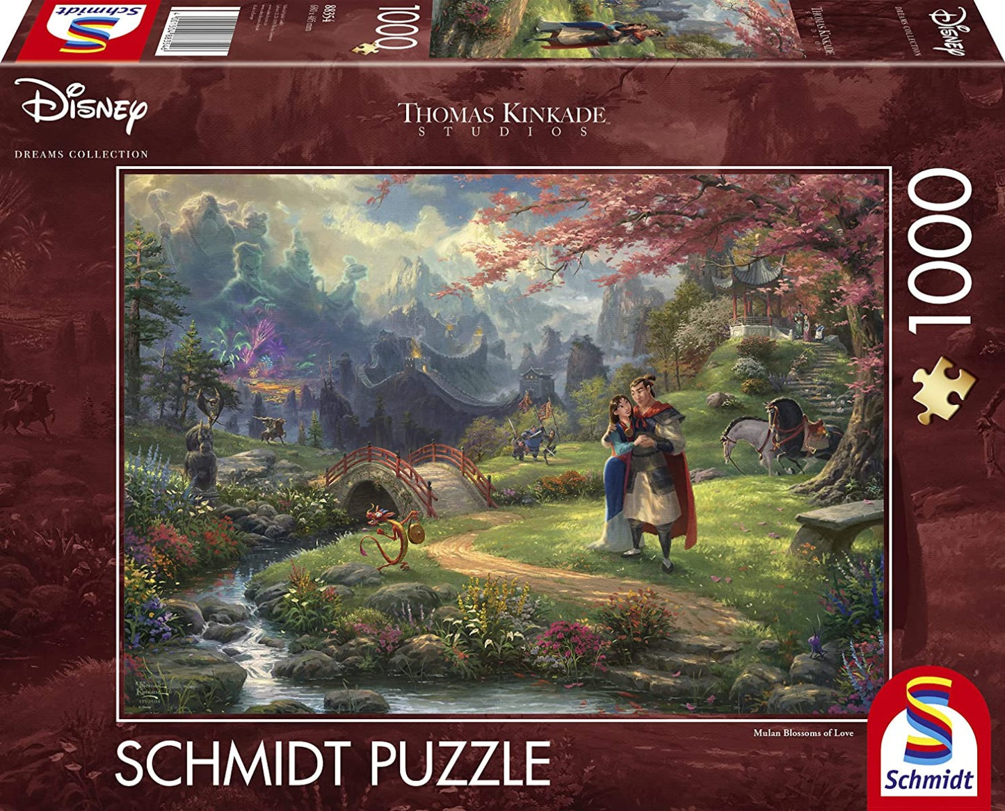 Schmidt - Thomas Kinkade: Disney Mulan Blossoms of Love - 1000 Piece Jigsaw Puzzle
