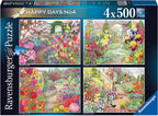 Happy Days No 5, Glorious Gardens – 4 x 500 Piece Jigsaw Puzzles (Ravensburger)