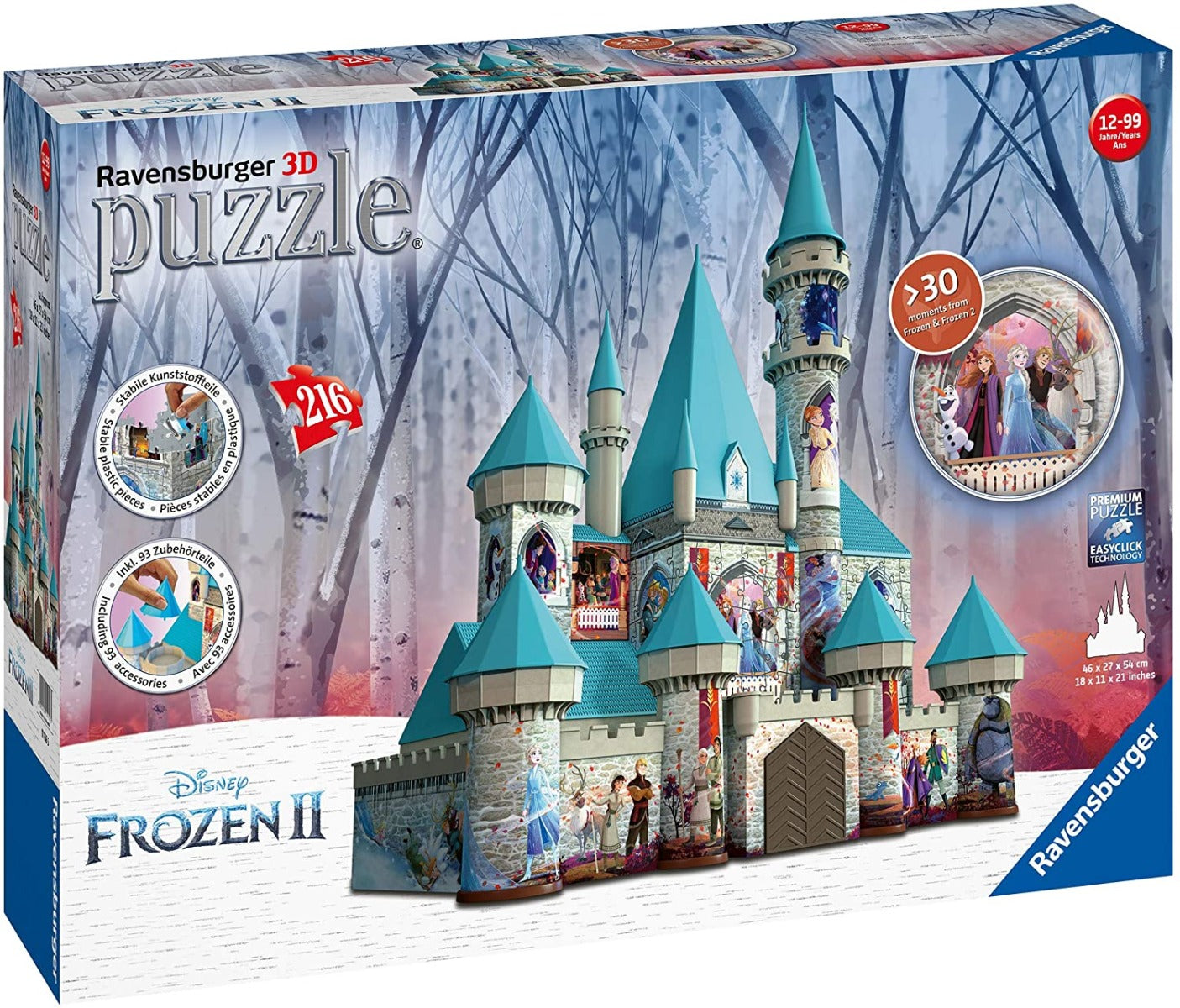 Ravensburger 11156 Disney Frozen 2 Castle - 216 Piece 3D Jigsaw Puzzle