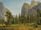 Bridal Veil Falls, Yosemite by Albert Bierstadt – 1000 Piece Jigsaw Puzzle (Pomegranate)