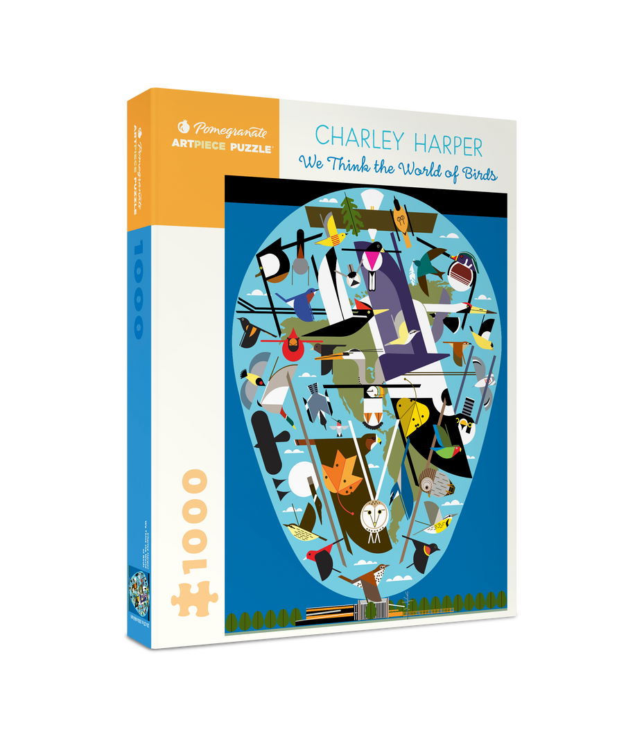 We Think the World of Birds by Charley Harper – 1000 Piece Jigsaw Puzzle (Pomegranate)