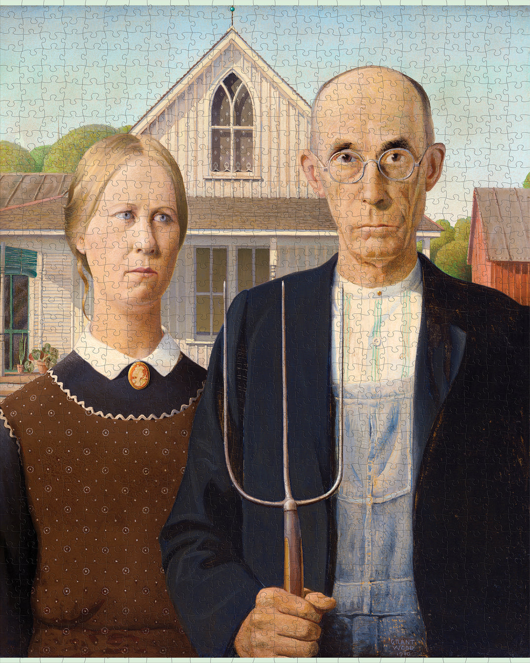 American Gothic by Grant Wood – 1000 Piece Jigsaw Puzzle (Pomegranate)
