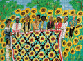Sunflower Quilting Bee at Arles by Faith Ringgold – 1000 Piece Jigsaw Puzzle (Pomegranate)