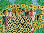 Sunflower Quilting Bee at Arles by Faith Ringgold – 1000 Piece Jigsaw Puzzle (Pomegranate)
