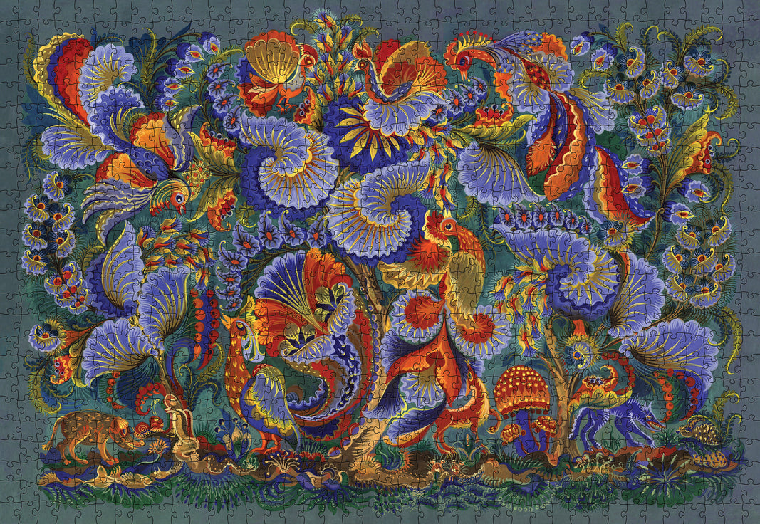 Paradise Birds by Olena Skytsiuk – 1000 Piece Jigsaw Puzzle (Pomegranate)