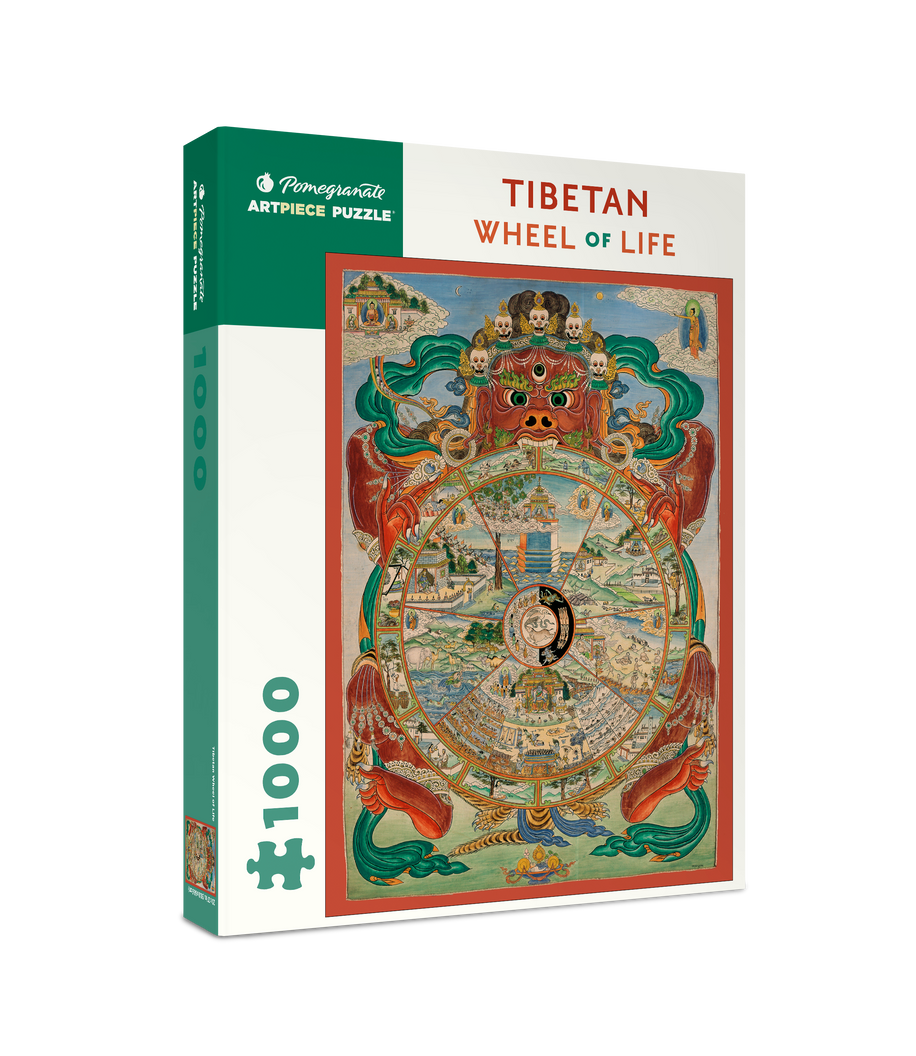 Tibetan Wheel of Life – 1000 Piece Jigsaw Puzzle (Pomegranate) - Completed Puzzle
