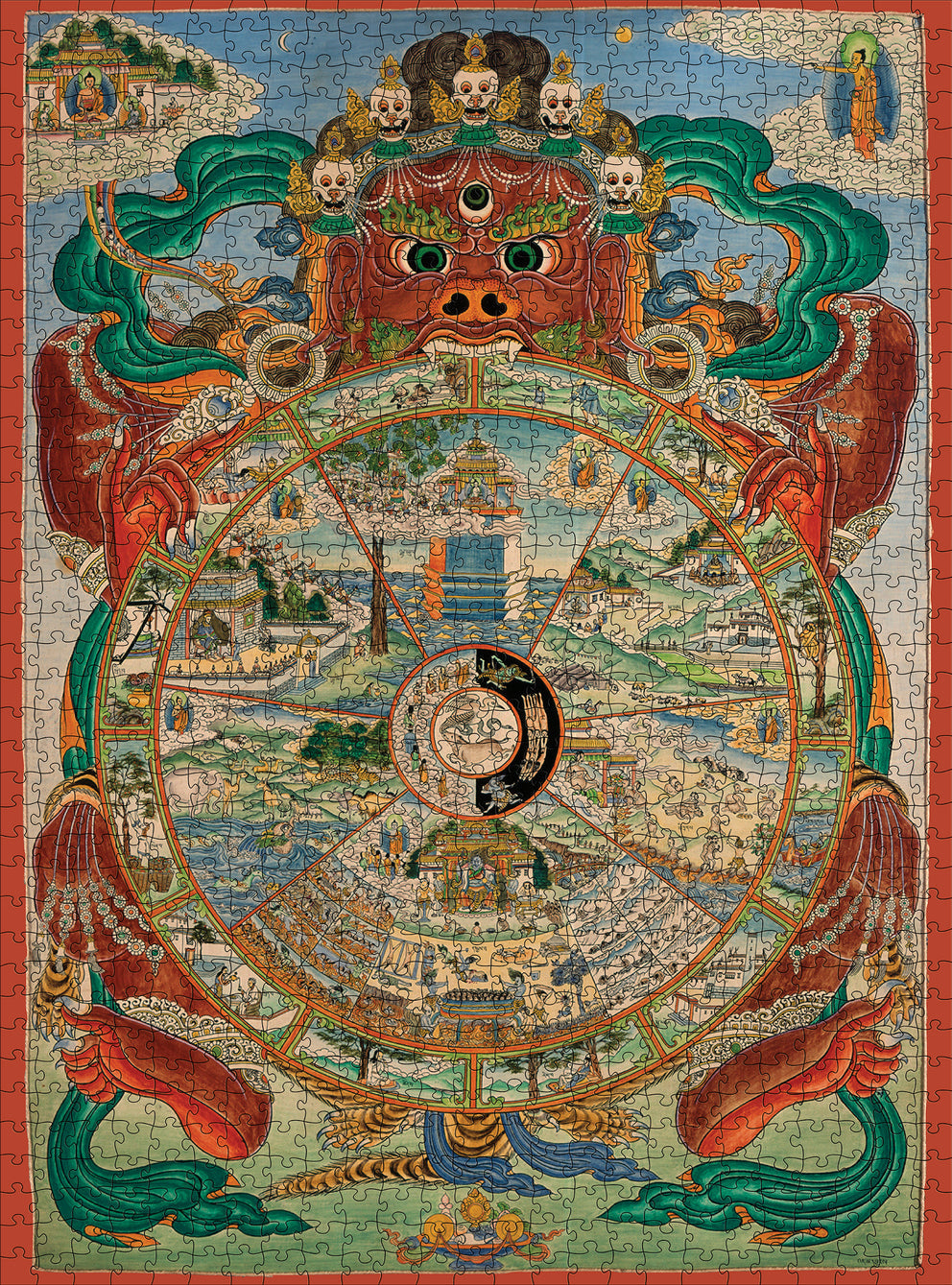 Tibetan Wheel of Life – 1000 Piece Jigsaw Puzzle (Pomegranate)