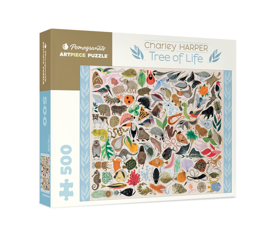 Tree of Life by Charley Harper – 500 Piece Jigsaw Puzzle (Pomegranate)