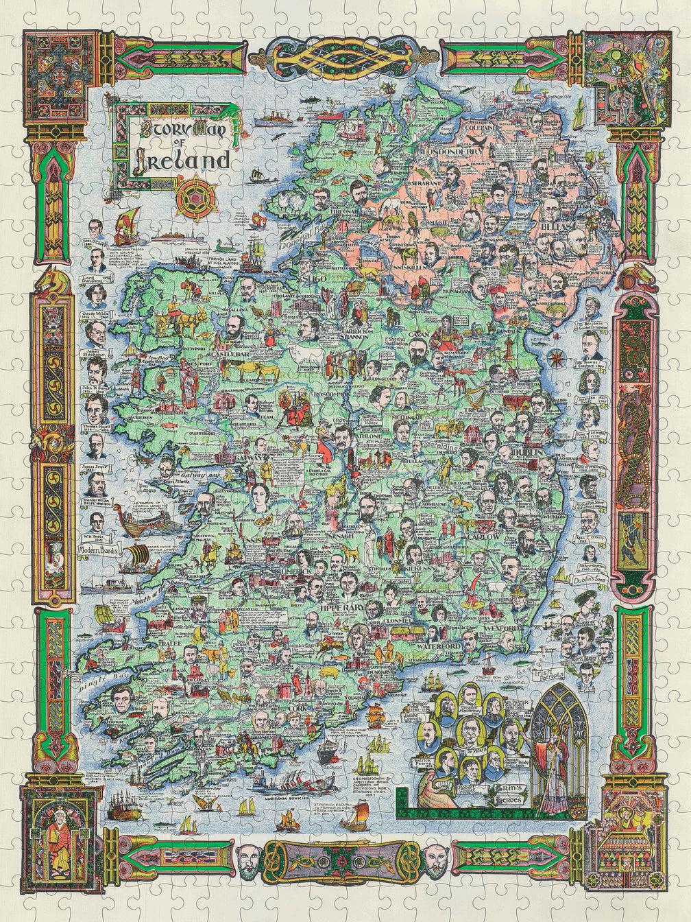 Pomegranate - Story Map of Ireland - 500 Piece Jigsaw Puzzle