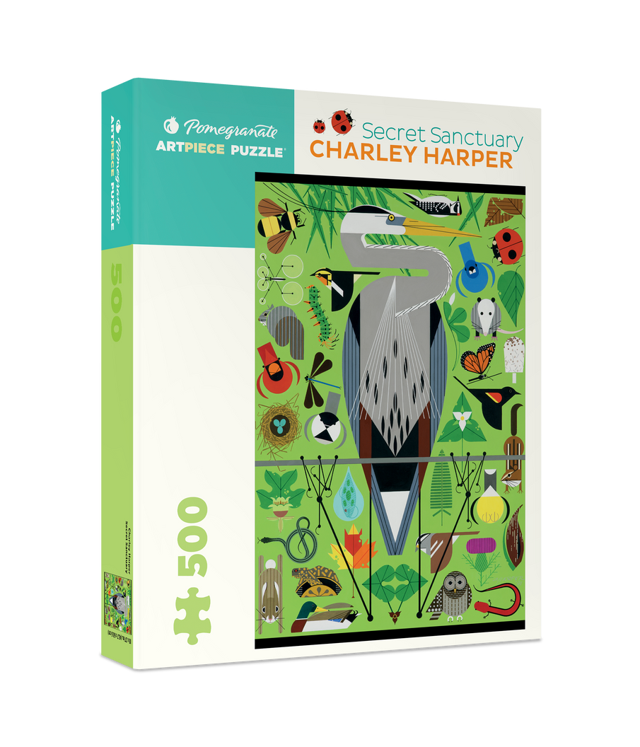 Secret Sanctuary by Charley Harper – 500 Piece Jigsaw Puzzle (Pomegranate)