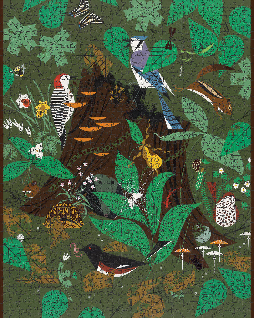 Woodland Wonders by Charley Harper – 1000 Piece Jigsaw Puzzle (Pomegranate)