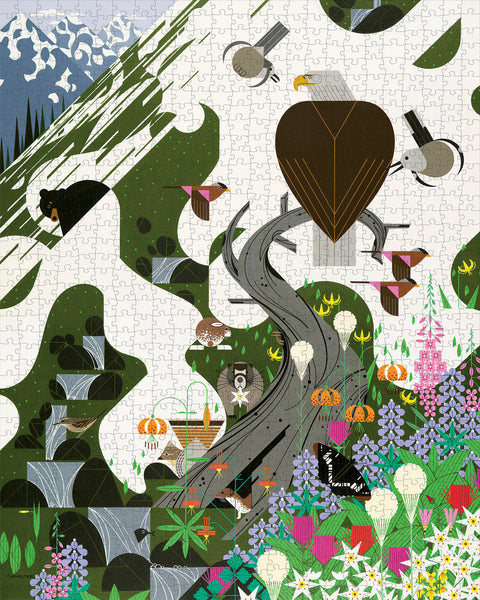 The Alpine Northwest by Charley Harper – 1000 Piece Jigsaw Puzzle (Pomegranate)
