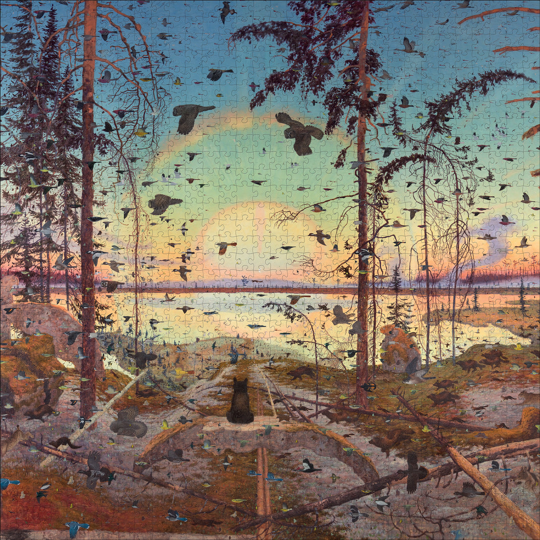 Enassamishhinjijweian by Tom Uttech – 1000 Piece Jigsaw Puzzle (Pomegranate)