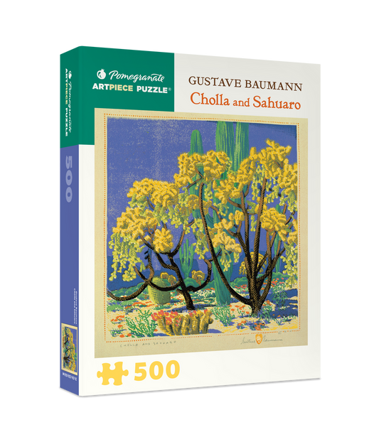 Pomegranate - Gustave Baumann: Cholla and Sahuaro - 500 Piece Jigsaw Puzzle