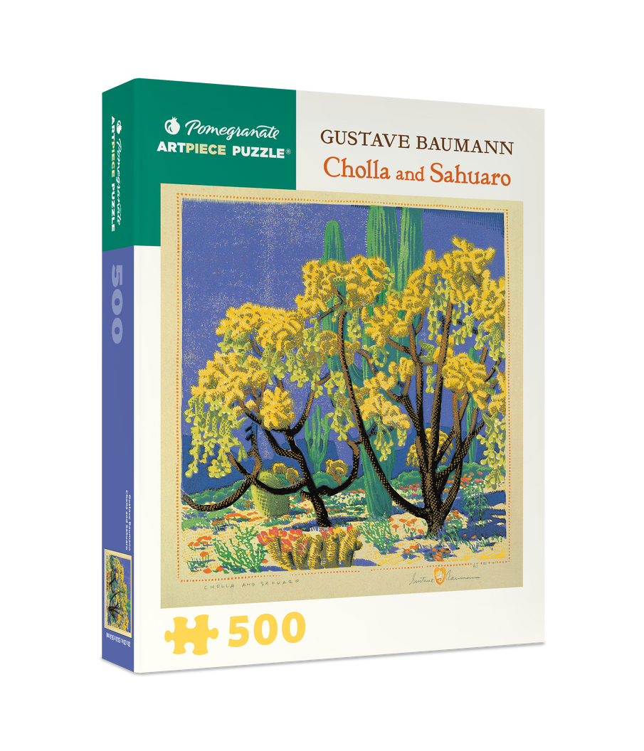 Cholla and Sahuaro by Gustave Baumann – 500 Piece Jigsaw Puzzle (Pomegranate)