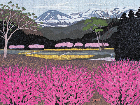 Flowers in Village by Kazuyuki Ohtsu – 500 Piece Jigsaw Puzzle (Pomegranate)
