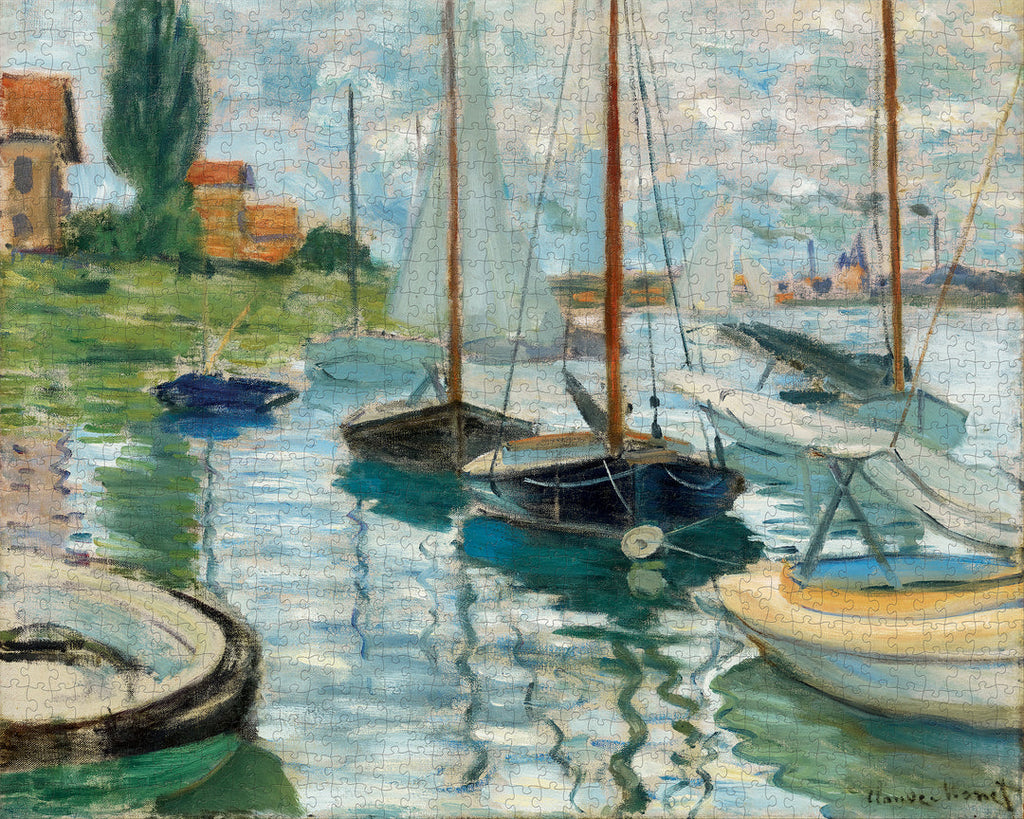 Sailboats on the Seine by Claude Monet – 1000 Piece Jigsaw Puzzle (Pomegranate)